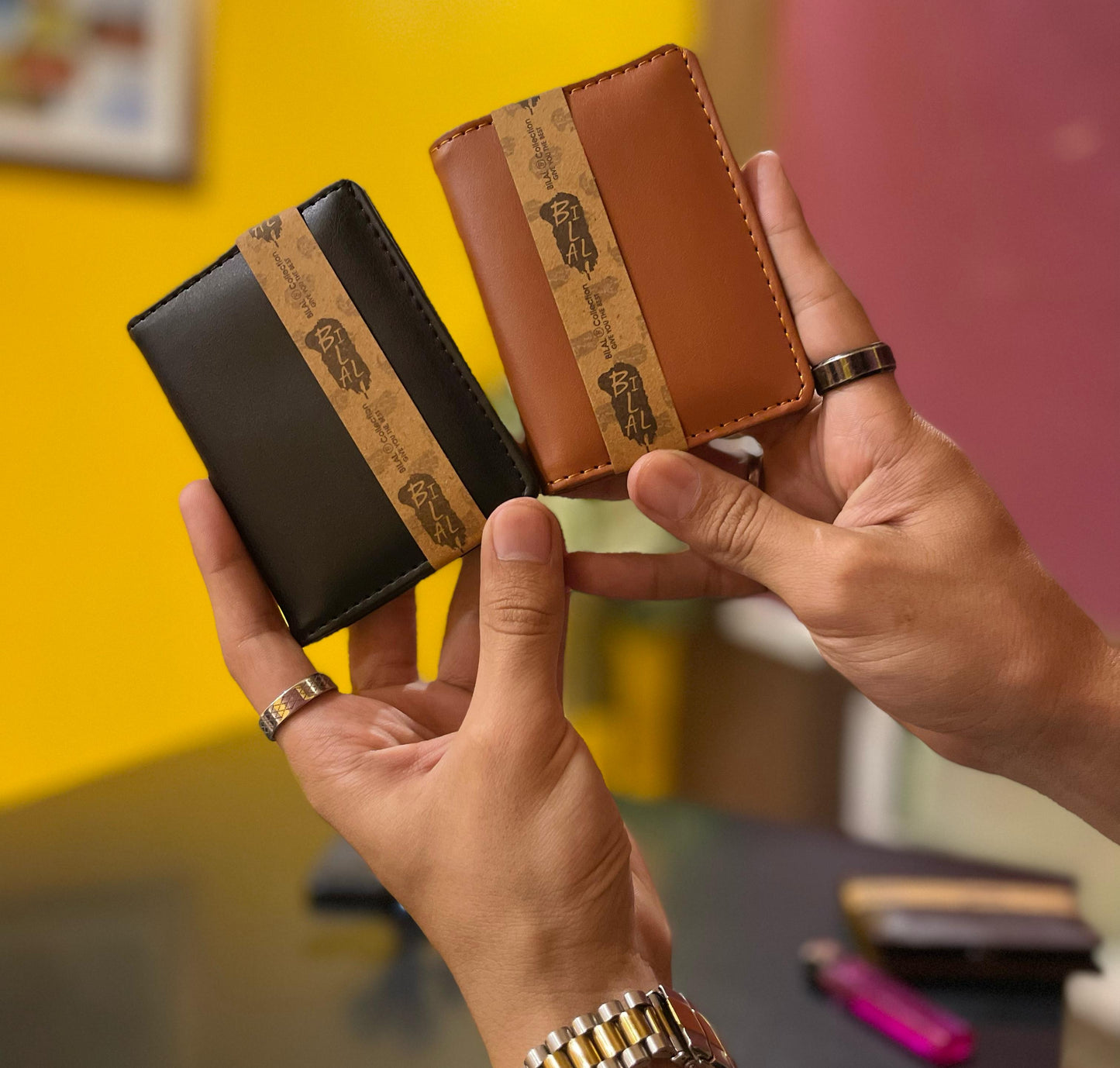 Mini Wallet Plus Card Holder With in Magnetic Button
