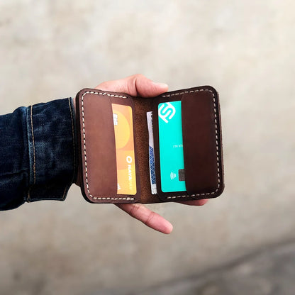 The Vertical Executive: A Leather Bifold Wallet
