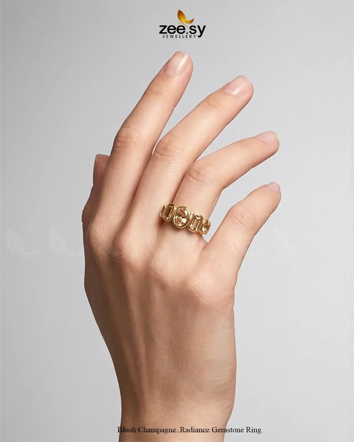 Blush Champagne Radiance Gemstone Ring