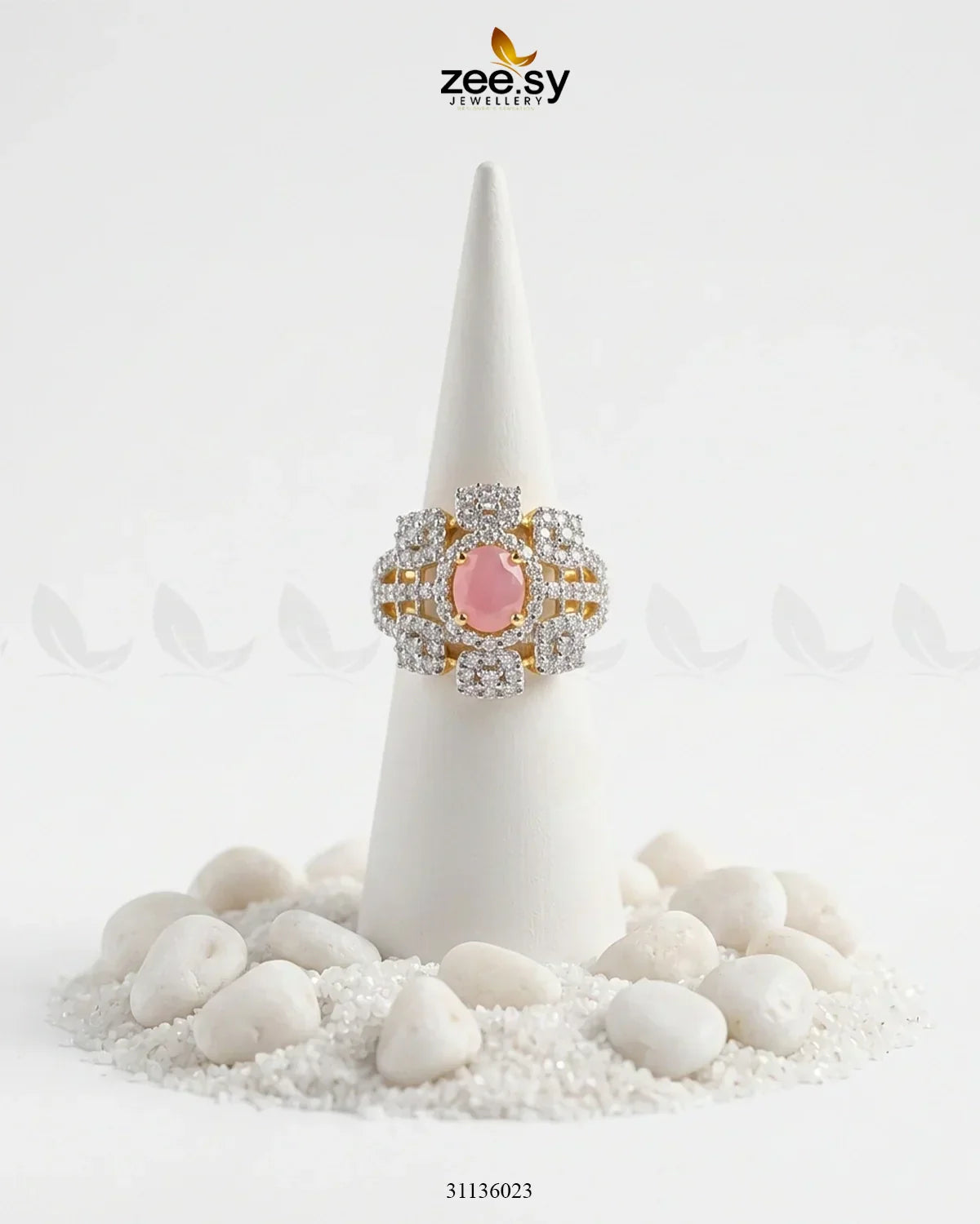 Flower Bold Stone Ring