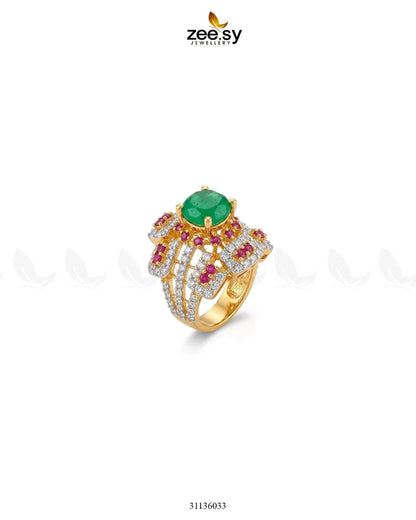 Flower Bold Stone Ring