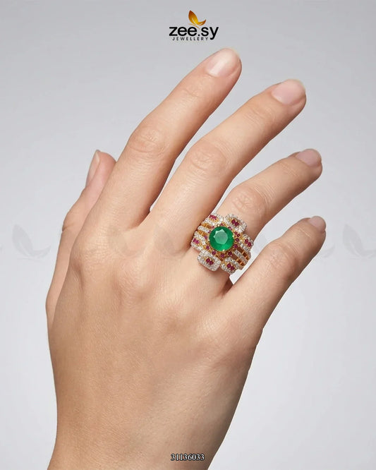 Flower Bold Stone Ring