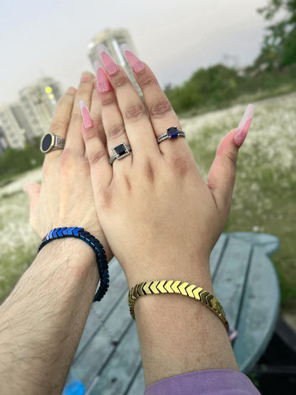 Couple and single Hematite Arrows Bracelet